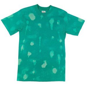 Vintage Handmade Dyed T-Shirt Oneita Large Green Splatter Single Stitch Bespoke
